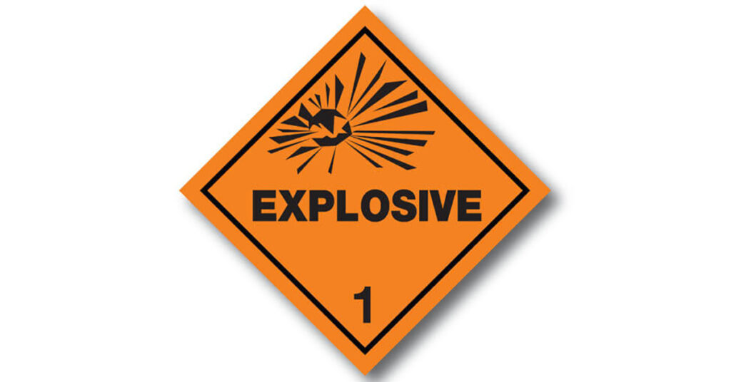 Dangerous Goods class 1 exposive symbol