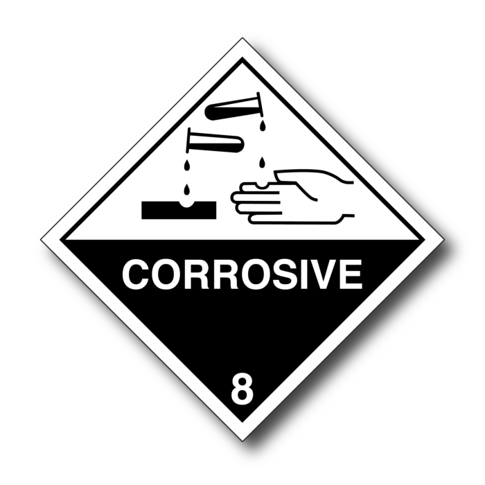 Dangerous Goods - Class 8 Corrosives - Symbol diamond black white